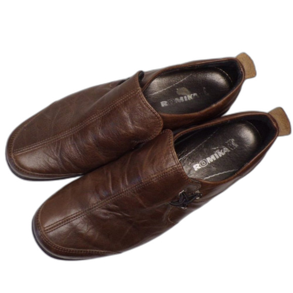 Romika Women's Brown Leather Slip On Casual Loafer Shoes. Size 40 US Size 9 - Picture 2 of 9